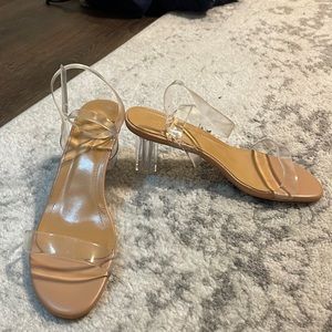 Clear strapped heels